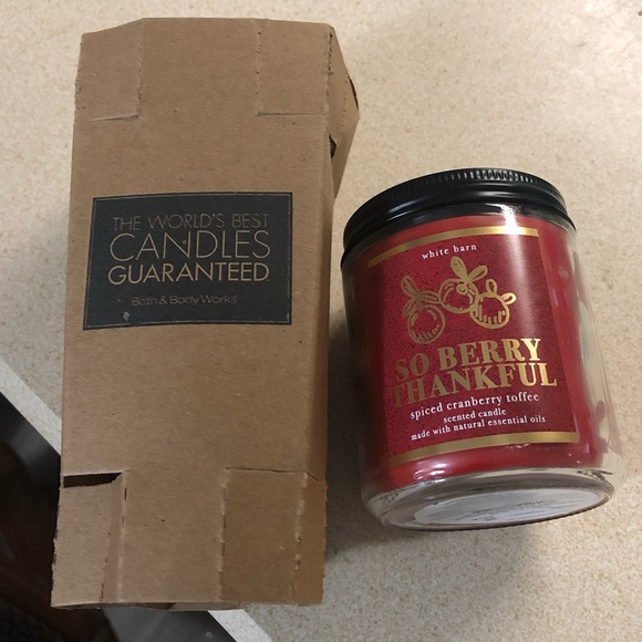 NWT Bath & Body Works Single Wick Candle So Berry Thankful - Picture 3 of 3